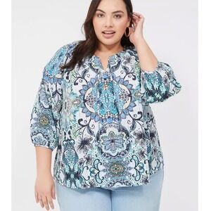 Lane Bryant Womens Top Plus size 18/20 Paisley Floral Print Bohemian
